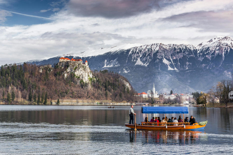 A wooden boat unique, Lake Bled, Slovenia